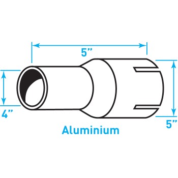 Truck Exhaust Expanded Adaptor, ​Aluminized Steel - 4" / 5" Inside Diameter